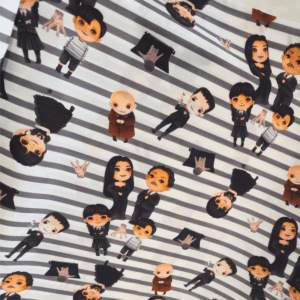 Tricoline Estampado Listrado Wandinha Addams